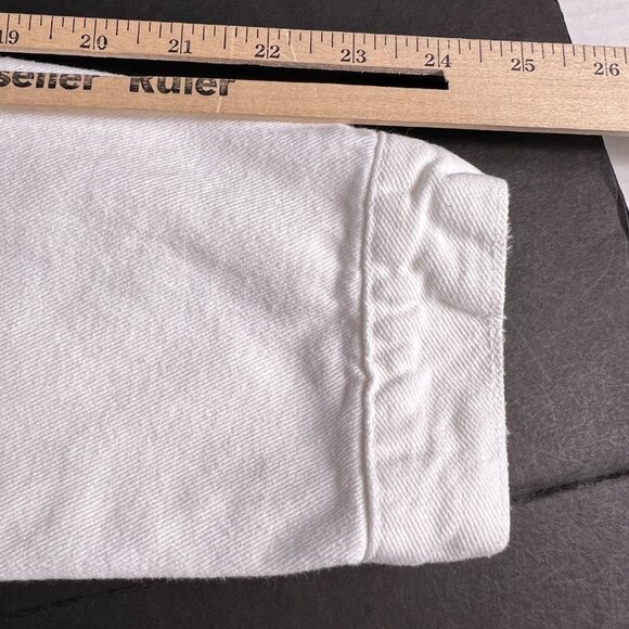 Y2K Levi's Trucker Jean Jacket Women's Junior's Large White Distressed Denim - Picture 12 of 16